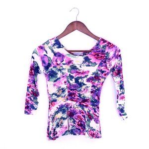 Charlotte Russe Ballet-Style Pink Floral Shirt